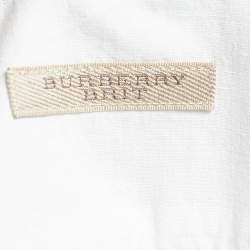 Burberry Brit White Cotton & Linen Pocketed Button Front Shirt XXL