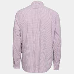 Burberry Brit Red Checkered Pattern Cotton Button Front Shirt XXL