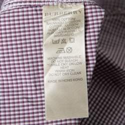 Burberry Brit Red Checkered Pattern Cotton Button Front Shirt XXL