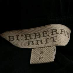 Pre Owned Burberry Brit Black Stretch Cotton Drawstring Shorts S