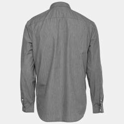 Pre Owned Burberry Brit Grey Cotton Button-Front Shirt L