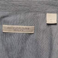 Pre Owned Burberry Brit Grey Cotton Button-Front Shirt L