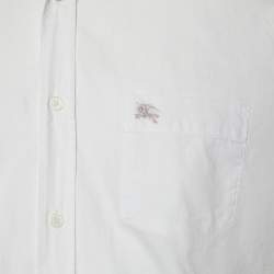 Pre Owned Burberry Brit White Cotton Button Front Shirt XL