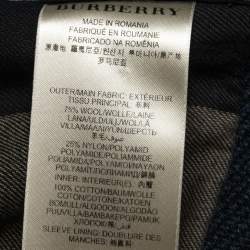 Pre Owned Burberry Brit Navy Blue Wool Double Breasted Coat M