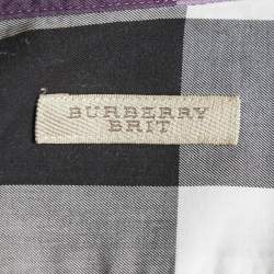Burberry Brit Purple Checked Cotton Button Down Shirt S