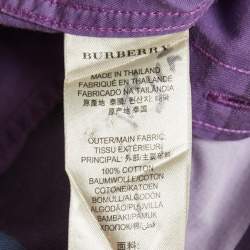 Burberry Brit Purple Checked Cotton Button Down Shirt S