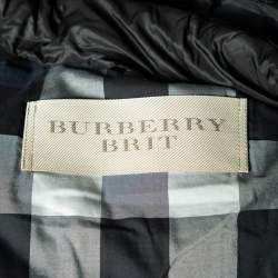 Pre Owned Burberry Brit Black Quilted Hooded Puffer Jacket L