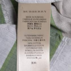 Burberry Brit Grey & Green Checked Cotton Button Front Shirt XL