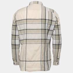 Burberry Brit Beige Checked Cotton Button Front Shirt L