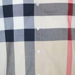Pre Owned Burberry Brit Beige Giant Check Cotton Long Sleeve Shirt 3XL