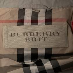 Pre Owned Burberry Brit Beige Synthetic Zip Front Jacket XXL