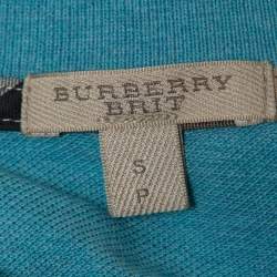 مملوكة مسبقًا Burberry Brit Blue Cotton Pique Polo T-Shirt S