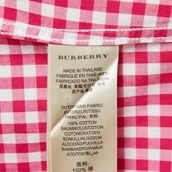 Pre Owned Burberry Brit Pink/White Checked Full Sleeve Shirt S