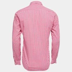 Pre Owned Burberry Brit Pink/White Checked Full Sleeve Shirt S