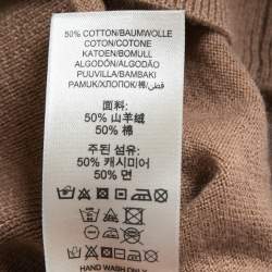 Pre Owned Burberry Brit Beige Knit Horseferry Check Shoulder Detail Crew Neck Sweatshirt XS