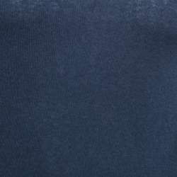 Pre Owned Burberry Brit Navy Blue Knit Horseferry Check Shoulder Detail Crew Neck Sweatshirt XS