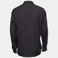 Burberry Brit Black Stretch Cotton Button Front Shirt L