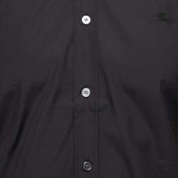 Burberry Brit Black Stretch Cotton Button Front Shirt L