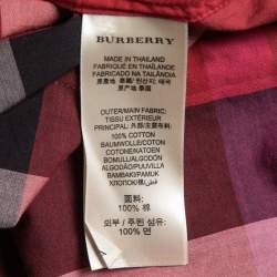 Burberry Brit Red Checked Cotton Button Front Full Sleeve Shirt S