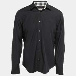 Burberry Brit Navy Blue Cotton Button Front Full Sleeve Shirt L