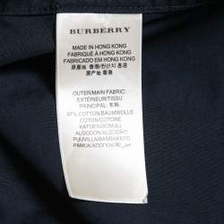 Burberry Brit Navy Blue Cotton Button Front Full Sleeve Shirt L