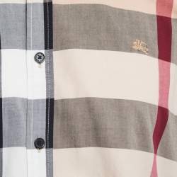 Burberry Brit Beige Checked Button Front Half Sleeve Shirt L