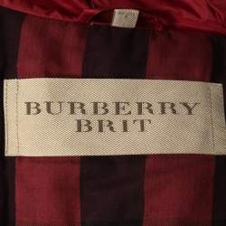 Burberry Brit Red Nylon Hooded Puffer Vest L