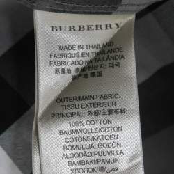 Pre Owned Burberry Brit Grey Plaid Button Down Full Sleeve Shirt L