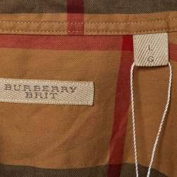 Burberry Brit Beige Nova Check Cotton Button Front Shirt L