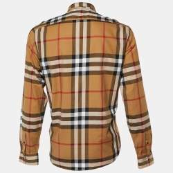 Burberry Brit Beige Nova Check Cotton Button Front Shirt L