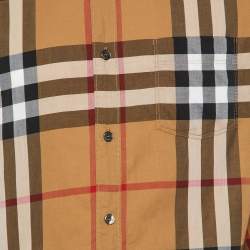 Burberry Brit Beige Nova Check Cotton Button Front Shirt L