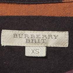Burberry Brit Multicolor Checked Cotton Button Front Shirt XS