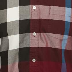 Pre Owned Burberry Brit Multicolor Plaid Cotton Button Down Full Sleeve Shirt M