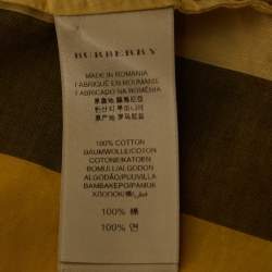 Pre Owned Burberry Brit Yellow Checked Cotton Button Front Shirt M