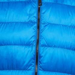 Pre Owned Burberry Brit Blue Synthetic Zip Front Quilted Vest L