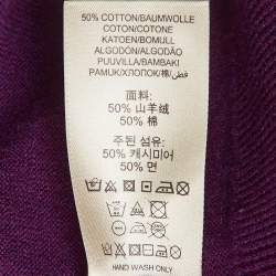 Pre Owned Burberry Brit Purple Wool & Cotton Knit Contrast Trim Sweatshirt S