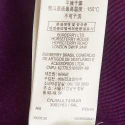 Pre Owned Burberry Brit Purple Wool & Cotton Knit Contrast Trim Sweatshirt S