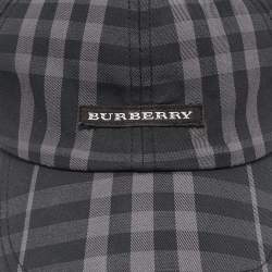 Burberry Black Smoked Check Canvas Baseball Cap One Size