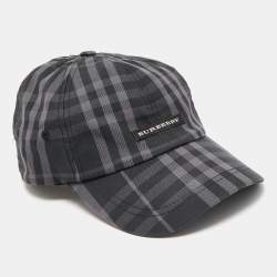 Burberry Black Smoked Check Canvas Baseball Cap One Size