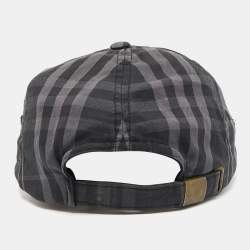 Burberry Black Smoked Check Canvas Baseball Cap One Size