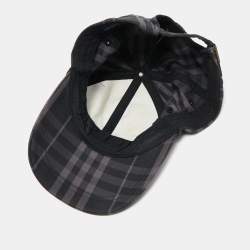 Burberry Black Smoked Check Canvas Baseball Cap One Size