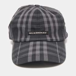 Burberry Black Smoked Check Canvas Baseball Cap One Size