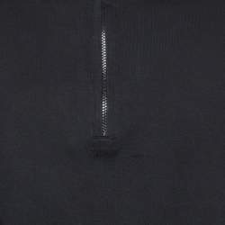 Pre Owned Burberry Golf Black Cotton Zip Mock Neck Long Sleeve Sweater M
