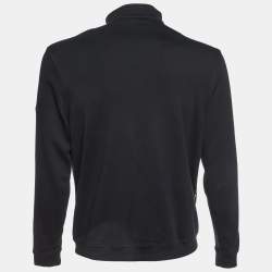 Pre Owned Burberry Golf Black Cotton Zip Mock Neck Long Sleeve Sweater M