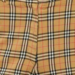 مملوكة مسبقًا شورت بربري جولف قطن بطبعة مربعات بيج صغير (سمول)