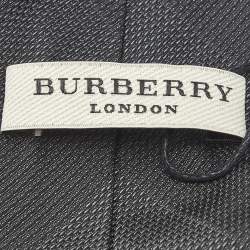 Pre Owned Burberry London Black Jacquard Silk Tartan Check Modern Tie
