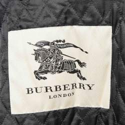Burberry London Navy Blue Wool Blend Double Breasted Coat XL