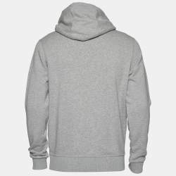 Burberry Grey Knit Monogram And Equestrian Knight Embroidery Hoodie XS