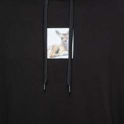 Burberry London Black Bambi Print Cotton Hooded Sweatshirt XXL