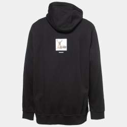 Burberry London Black Bambi Print Cotton Hooded Sweatshirt XXL